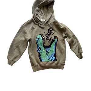 H&M sequin design hoodie gray dinosaur 🦕 size 6x/7